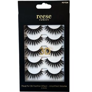 Reese Robert Eyelash Faux Fur 3D Feather Effect Set of 5 Amplified Volume